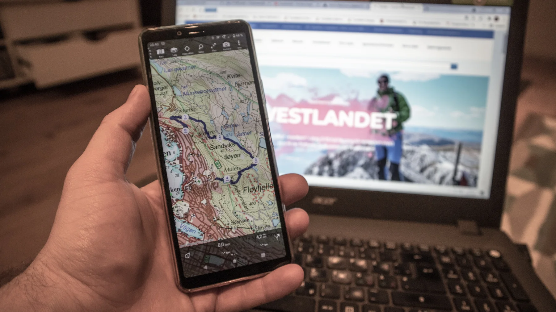 GPS spor på telefonen