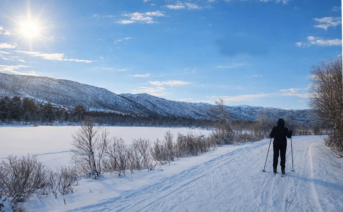 Skitur rundt Ustedalsfjorden på Geilo