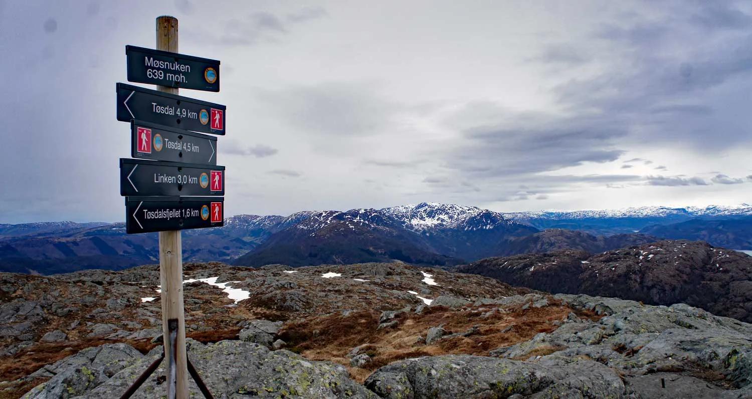 Møsnuken (639 moh) fra Tøsdal via Linken
